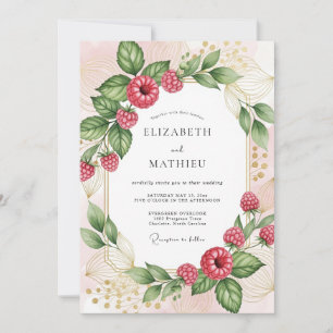 Raspberry Pink Radiant Berry Wedding Invitation