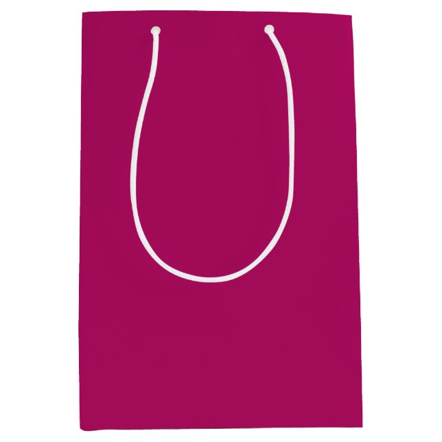 Raspberry Pink Solid Colour Medium Gift Bag (Front)