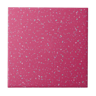 Raspberry Pink Speckled Pastel Splatter Paint Dots Tile
