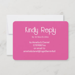 Raspberry Pink & White RSVP Card