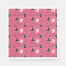 Raspberry Pink witches Happy Halloween