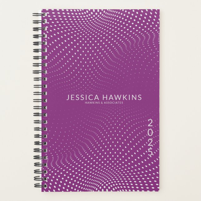Raspberry Purple Pop Dots Year Weekly Planner (Front)
