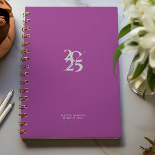 Raspberry Purple Split Year Spiral Weekly Planner