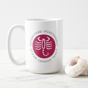 Raspberry Red Scorpio Traits Zodiac Star Sign Coff Coffee Mug