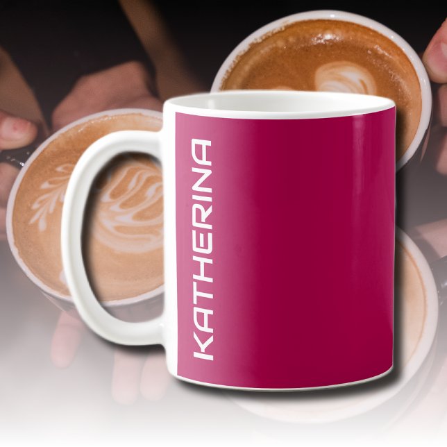 Raspberry Red Solid Colour | Classic Personalised  Coffee Mug (Creator Uploaded)