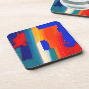 "Raspberry Rhapsody" Abstract Art Coaster