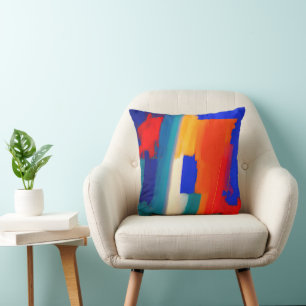 "Raspberry Rhapsody" Abstract Art Cushion