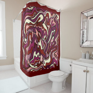 Raspberry Ripple Shower Curtain