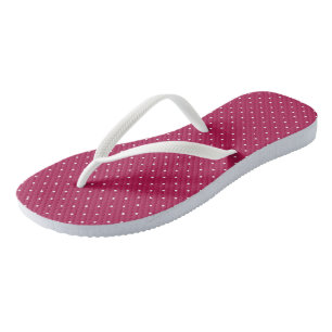 Raspberry Rose and white dots Jandals