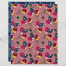 Raspberry Scrapbook Paper