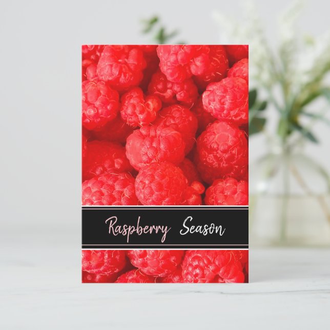 Raspberry Season Postcard (Standing Front)