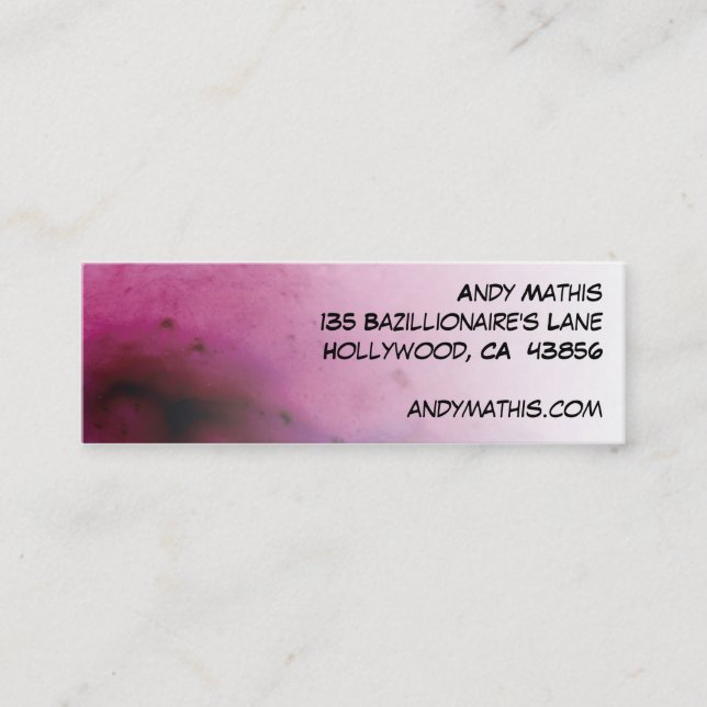 Raspberry Sherbert Skinny Biz Card (Front)