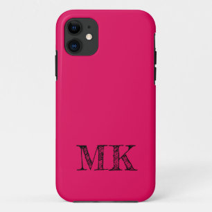 Raspberry Solid Colour   Modern Minimal Initial  Case-Mate iPhone Case