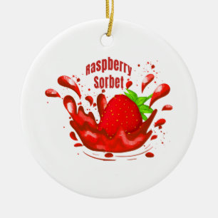 Raspberry Sorbet Ceramic Tree Decoration