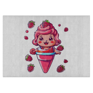 Raspberry sorbet Kawaii Cutting Board