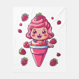 Raspberry sorbet Kawaii Fleece Blanket