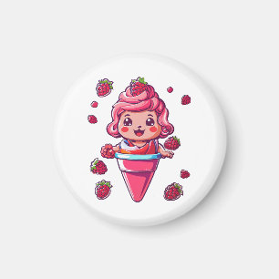 Raspberry sorbet Kawaii Magnet
