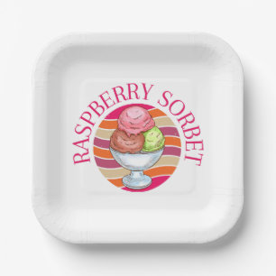 Raspberry Sorbet Paper Plate