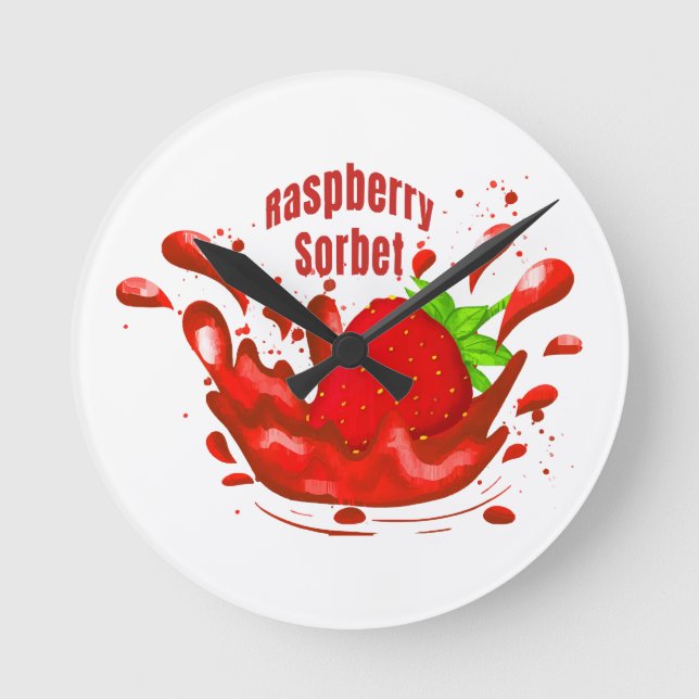 Raspberry Sorbet Round Clock (Front)