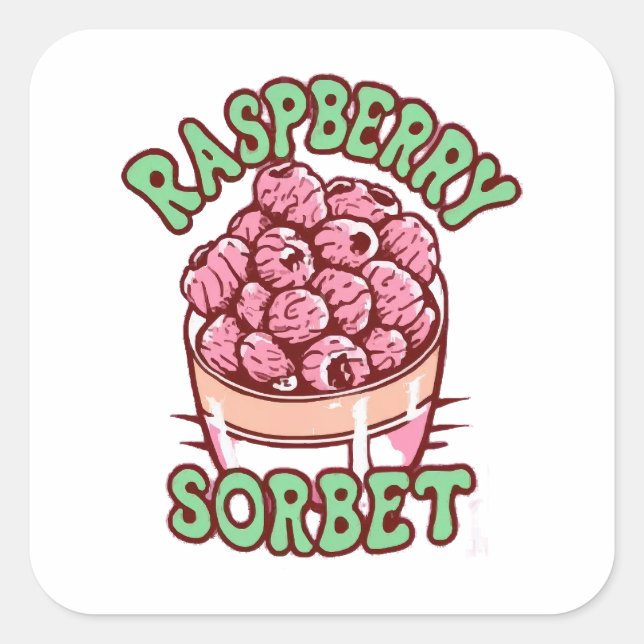 Raspberry Sorbet  Square Sticker (Front)