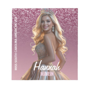 Raspberry Sparkle Cutout Photo Autograph Notepad