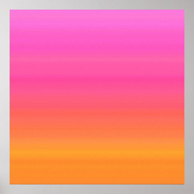 Raspberry Sunset Gradient - Pink Yellow Orange Poster (Front)