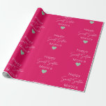 Raspberry Sweet 16 Personalised Birthday Wrapping Paper<br><div class="desc">Custom 16th Bday gift wrap with stylish script typography. Customisable background colour.
Personalise for daughter,  cousin,  sister,  stepsister,  girlfriend etc.</div>