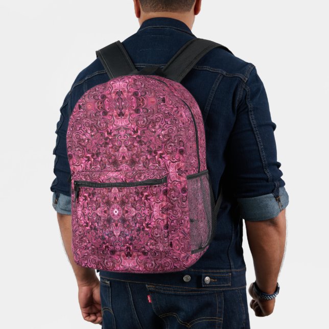 Raspberry Swirls Printed Backpack (Insitu (Model))