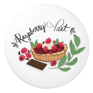 Raspberry Tart Ceramic Knob