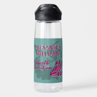 Raspberry Teal Flourished Fitness & Nutrition  Water Bottle
