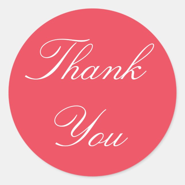 Raspberry Tropical Thank You Stickers (Front)