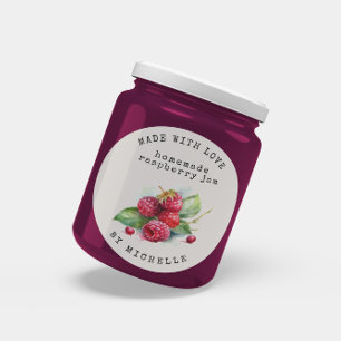 Raspberry Watercolor Jam Label Canning Sticker