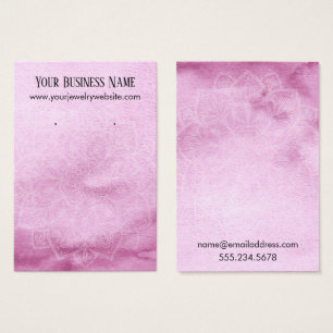Raspberry Watercolor Mandala Earring Display Cards