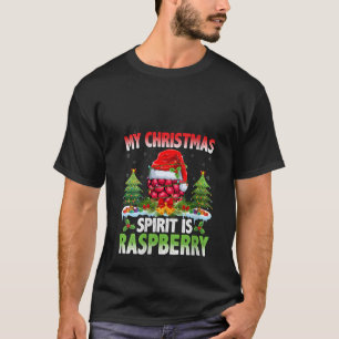 Raspberry Wearing Santa Hat Christmas Spirit Is Ra T-Shirt