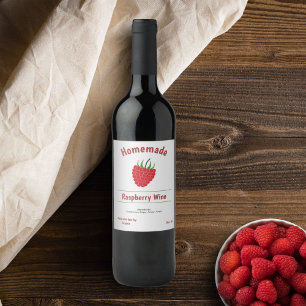 Raspberry Wine Bottle Label Sticker