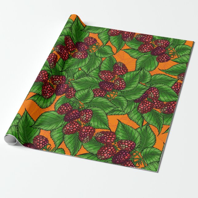 Raspberry Wrapping Paper (Unrolled)