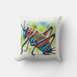 Raspy Cricket 010824IREF220 - Watercolor Cushion