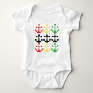 Rasta Anchors Baby Bodysuit