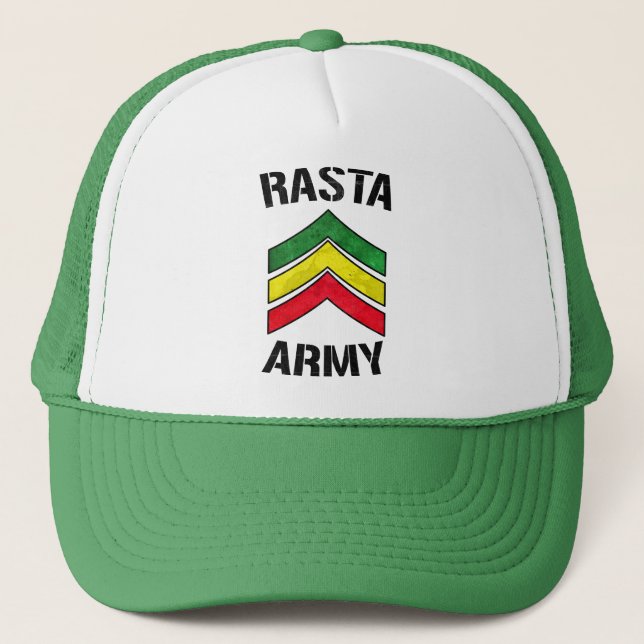 Rasta army trucker hat (Front)