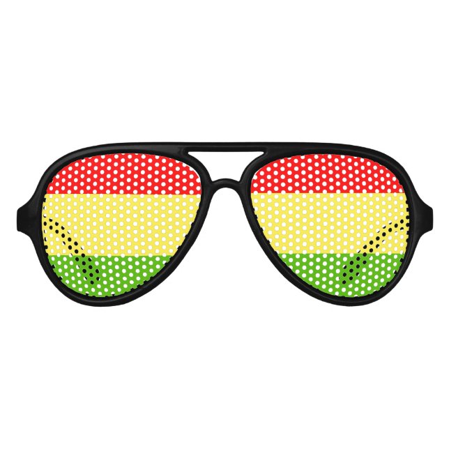 Rasta Aviator Sunglasses (Front)