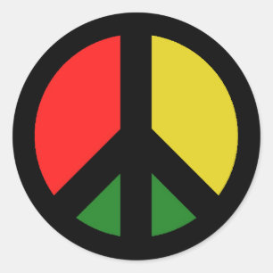 Rasta Ban The Bomb CND Peace Symbol Classic Round Sticker