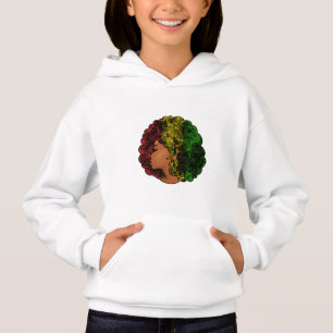 Rasta black girl woman afro red yellow green