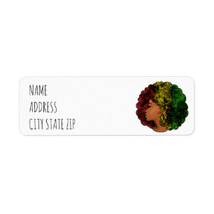 Rasta black girl woman afro red yellow green 