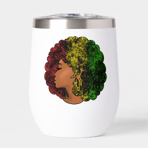Rasta black girl woman afro red yellow green