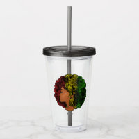 Rasta black girl woman afro red yellow green