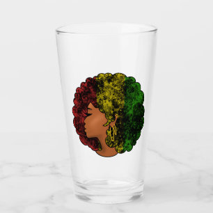 Rasta black girl woman afro red yellow green glass