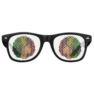 Rasta black girl woman afro red yellow green retro sunglasses