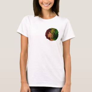 Rasta black girl woman afro red yellow green T-Shirt