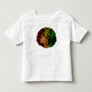 Rasta black girl woman afro red yellow green  toddler T-Shirt