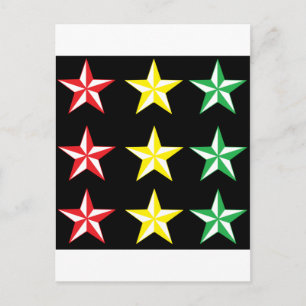 Rasta & Black Stars Postcard
